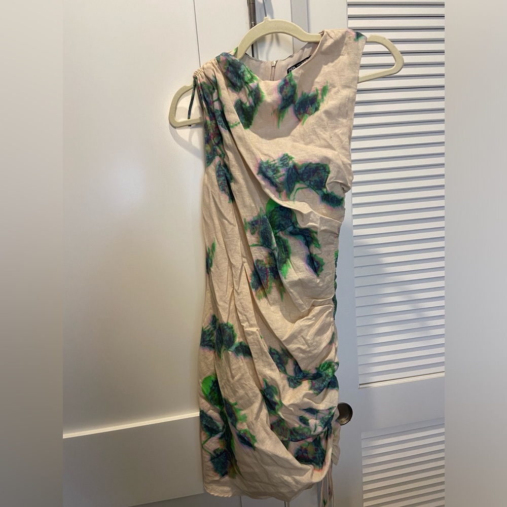 Zara adjustable tie dye mini dress